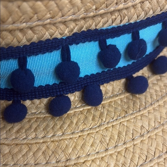 Betsy Johnson Tan Straw Pom Pom hat main image 5